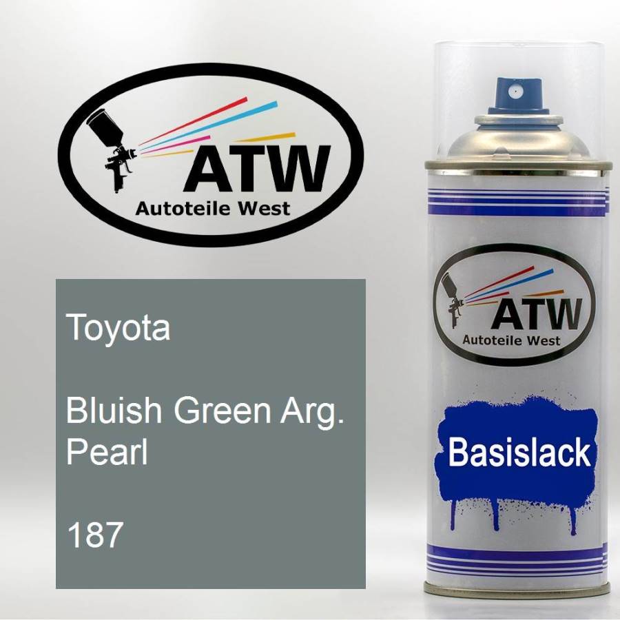 Toyota, Bluish Green Arg. Pearl, 187: 400ml Sprühdose, von ATW Autoteile West.